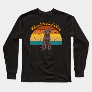 Retro Chocolate Lab Mom Long Sleeve T-Shirt